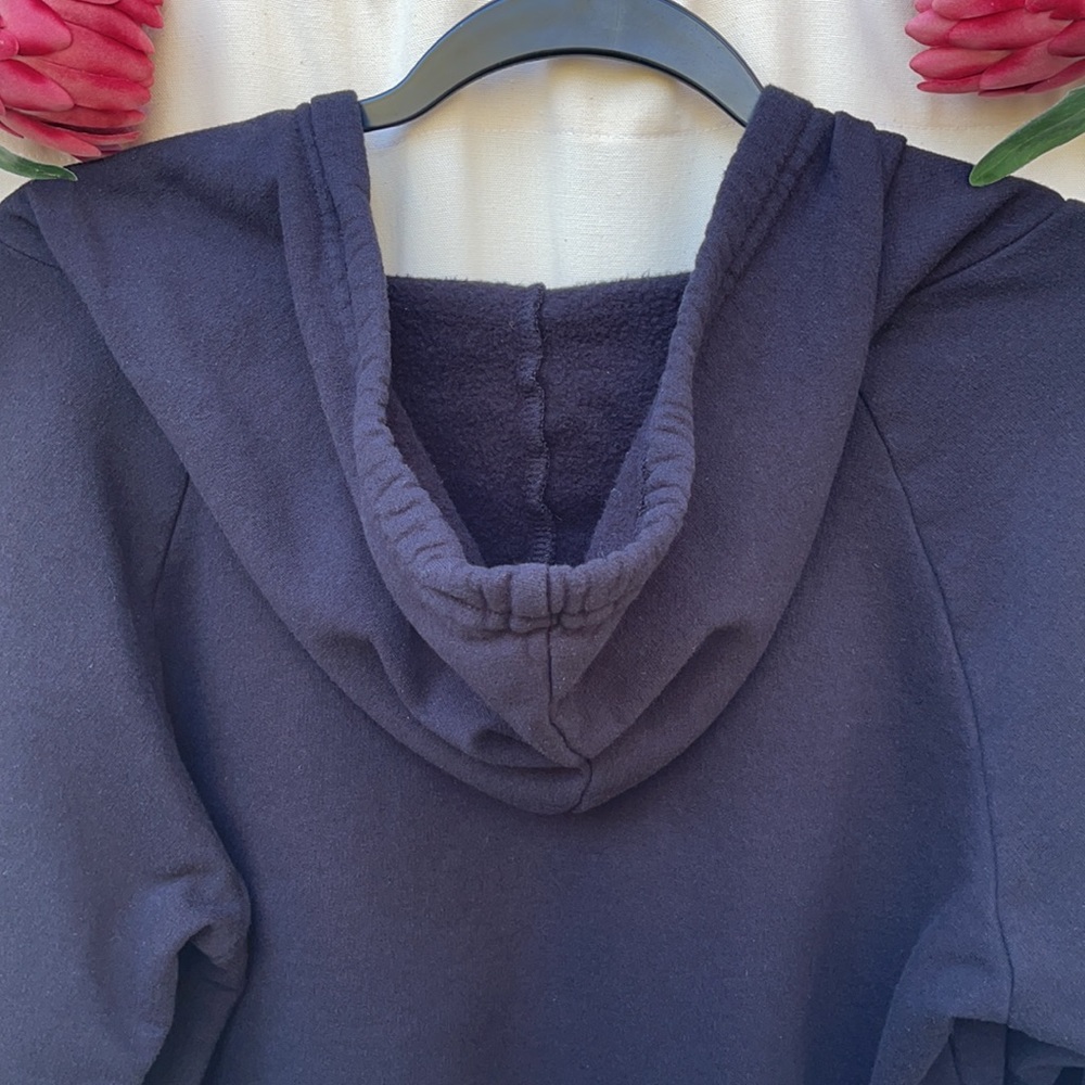 ❗️DONATED❗️ BLACK DISTRESSED CROP TOP PULLOVER HOODIE SMALL - Picture 9 of 10
